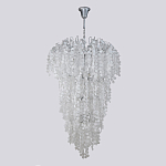 Люстра с прозрачными и белыми подвесками в виде лепестков FAIRYTREE Light варинант исполнения - 2 | Loft Concept в Омске