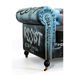 Диван в Лофт Честерфильд граффити из винтажной кожи GRAFFITI PARA Chesterfield варинант исполнения - 4 | Loft Concept в Омске