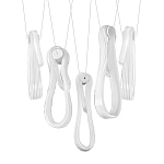 Подвесной светильник белого цвета с 6-ю изогнутыми плафонами Flow Loop варинант исполнения - 8 | Loft Concept в Омске