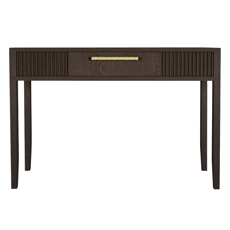 Элегантная Консоль Primo с выдвижным ящиком Темный орех Темный дуб Золотой в Омске | Loft Concept 