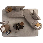 Угловой диван Calypso с поворотным механизмом и пуфом   варинант исполнения - 6 | Loft Concept в Омске