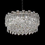 Круглая люстра с хрустальными подвесками на серебряном каркасе Gorgeous Crystal Light варинант исполнения - 5 | Loft Concept в Омске