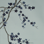 Обои ручная роспись Cherry Tree Original colourway on Adam Grey dyed silk варинант исполнения - 2 | Loft Concept в Омске