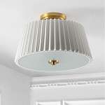 Потолочный светильник с белым плиссированным абажуром Ganglion варинант исполнения - 3 | Loft Concept в Омске