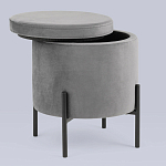 Серый пуф на черных ножках SANJAY варинант исполнения - 2 | Loft Concept в Омске