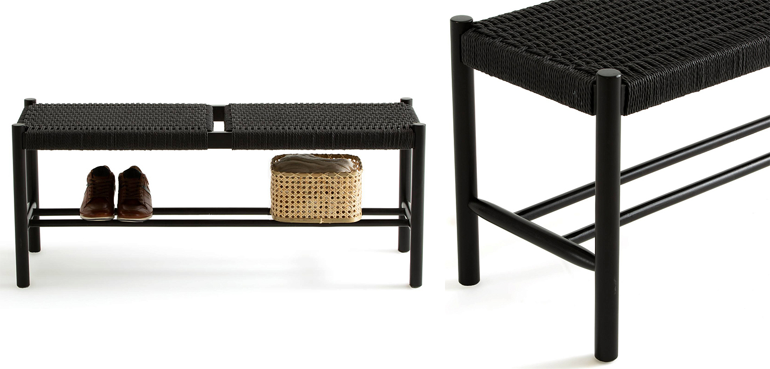 Банкетка Enzo Wicker Black Banquet Банкетка Enzo Wicker Black Banquet - Loft-Concept в Омске