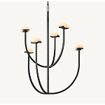 Люстрас 6-ю мраморными плафонами в форме купола Light Warm Light варинант исполнения - 7 | Loft Concept в Омске