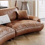 Диван кожаный с каркасом из массива дерева Medieval Furniture варинант исполнения - 6 | Loft Concept в Омске