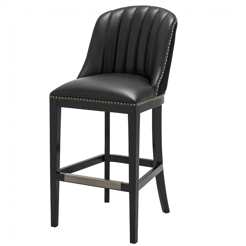 Барный стул Eichholtz Bar Stool Balmore Черный Латунь Античная полированная Барный стул Eichholtz Bar Stool Balmore Черный Латунь Античная полированная в Омске | Loft Concept