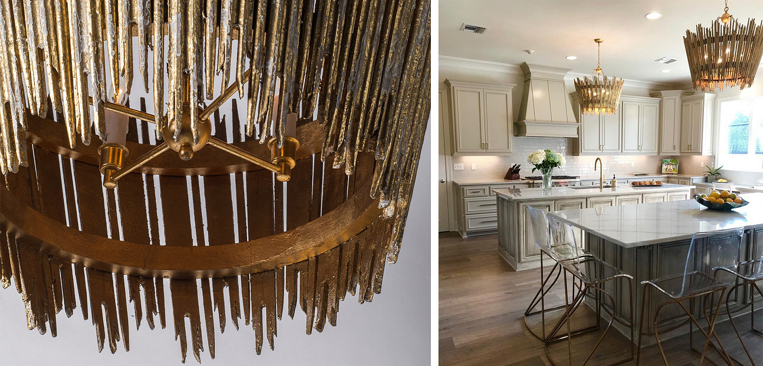 Люстра Ragna Golden Wooden Rods Chandelier Люстра Ragna Golden Wooden Rods Chandelier - Loft-Concept в Омске