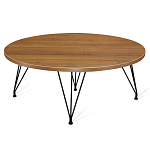 Стол журнальный c коричневой круглой столешницей на четырех черных ножках Charm Coffee Table варинант исполнения - 1 | Loft Concept в Омске