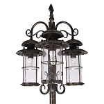 Уличный фонарь с тремя стеклянными плафонами и коваными элементами Elysian Lanterns варинант исполнения - 4 | Loft Concept в Омске