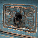 Деревянная ТВ-тумба в китайском стиле с 4-мя ящиками и резным декором голубая Luo Chinese TV Stand Blue варинант исполнения - 4 | Loft Concept в Омске