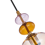 Подвесной светильник со стеклянным плафоном в форме бокала янтарного цвета Prestige варинант исполнения - 3 | Loft Concept в Омске