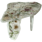Журнальный стол из эпоксидной смолы с цветами White Flowers Epoxy Resin Coffee Table варинант исполнения - 1 | Loft Concept в Омске