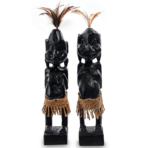 Комплект из 2-х деревянных статуэток Asmat Statuettes Black