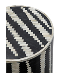Приставной круглый столик с инкрустацией Black and White Geometry Stool варинант исполнения - 2 | Loft Concept в Омске