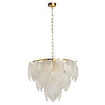 Люстра на цепи с прозрачными стеклянными подвесками в виде листьев Textured Glass Chandelier варинант исполнения - 2 | Loft Concept в Омске