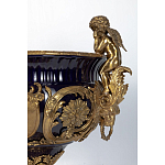 Чаша темно-синего цвета с фигурками ангелов и рельефным декором Eden Garden porcelain and bronze варинант исполнения - 5 | Loft Concept в Омске