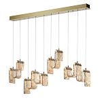 Подвесной светильник линейный с плафонами волнистой формы из фактурного стекла Big Wave варинант исполнения - 6 | Loft Concept в Омске