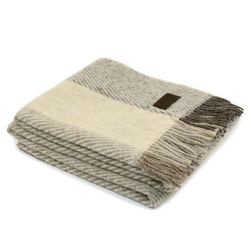 Плед VADSO SPINA 1001 Marzotto Бежево-серый в Омске | Loft Concept 