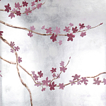 Обои ручная роспись Cherry Tree Special Colourway on Sterling Silver gilded paper варинант исполнения - 1 | Loft Concept в Омске