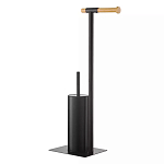 Держатель для туалетной бумаги с ершиком Black Bathroom Accessory варинант исполнения - 3 | Loft Concept в Омске