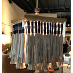 Люстра квадратная плетеная с бахромой Wicker Square Chandelier with Tassels варинант исполнения - 3 | Loft Concept в Омске