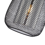 Подвесной светильник со стеклянным плафоном цилиндрической формы и металлической сеткой Metal Mesh Black варинант исполнения - 4 | Loft Concept в Омске