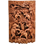 Панно из дерева пирамида из слонов Panel With Animals варинант исполнения - 1 | Loft Concept в Омске