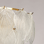 Люстра на цепи с прозрачными стеклянными подвесками в виде листьев Textured Glass Chandelier варинант исполнения - 6 | Loft Concept в Омске