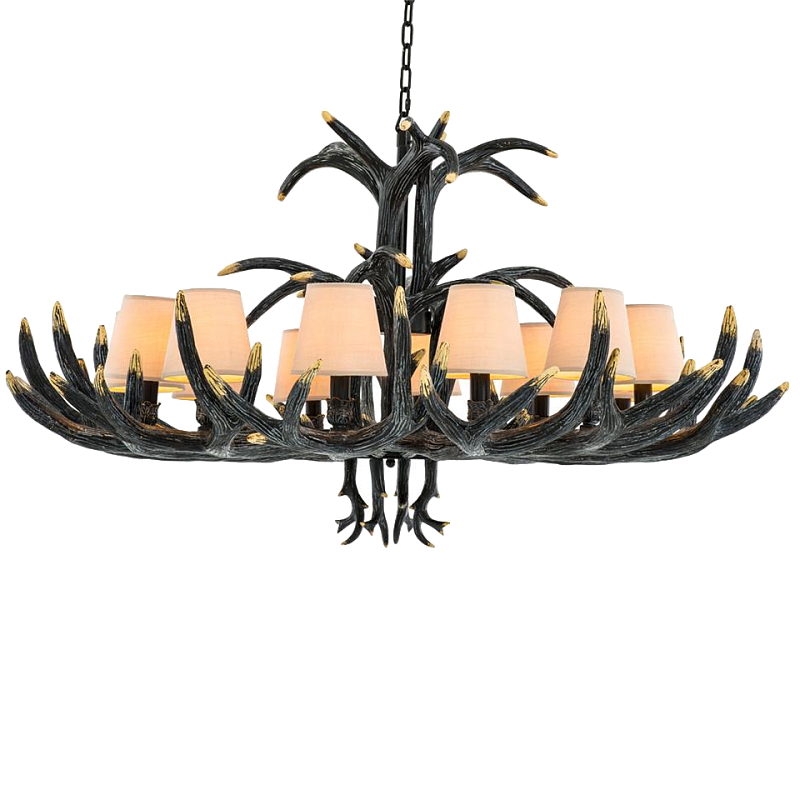 Люстра Eichholtz Chandelier Horn XL Черный Кремовый в Омске | Loft Concept 