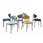 Стул металлический с мягкой спинкой и сиденьем из велюра Alfie Chair варинант исполнения - 8 | Loft Concept в Омске