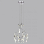 Люстра подвесная из металла с хрустальными подвесками прозрачного цвета Quasar 41 варинант исполнения - 12 | Loft Concept в Омске