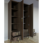 Большой шкаф с витриной Elsa Dreams Walnut варинант исполнения - 3 | Loft Concept в Омске