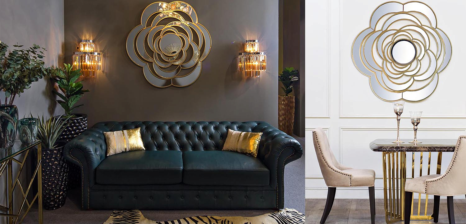 Зеркало Mirrored Flower Gold Зеркало Mirrored Flower Gold - Loft-Concept в Омске