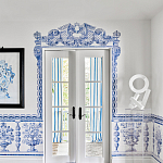 Обои ручная роспись Porto by Alessandra Branca Original colourway on dyed paper варинант исполнения - 2 | Loft Concept в Омске