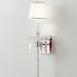 Бра с белым текстильным абажуром и хрустальными подвесками с декоративной кисточкой Lustre Reverie варинант исполнения - 4 | Loft Concept в Омске