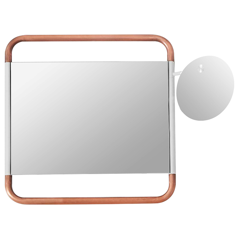 Настенное зеркало Copper White Square Functional Mirror Белый Медь в Омске | Loft Concept 