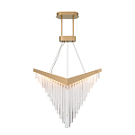 Люстра золотого цвета в форме галочки с каскадом длинных прозрачных трубок Eurofase варинант исполнения - 2 | Loft Concept в Омске