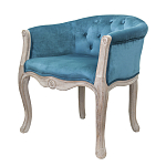 Кресло низкое в стиле прованс Louis French Armchair blue velour варинант исполнения - 3 | Loft Concept в Омске