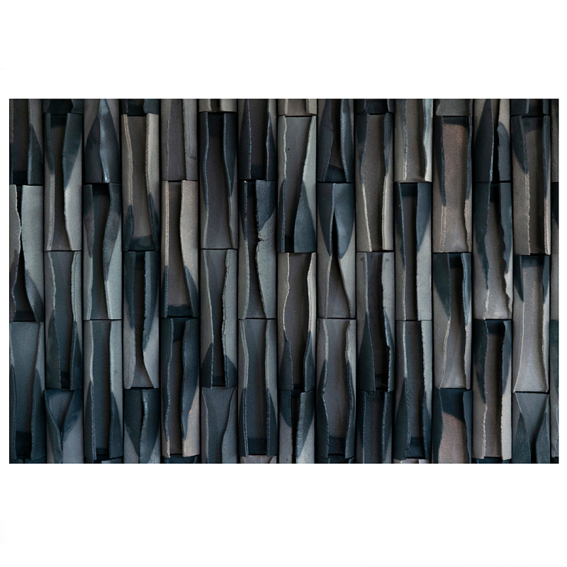 Современное Объемное Панно на стену Horizontal rhythmic waves Серый бетон в Омске | Loft Concept 