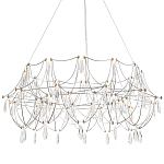 Люстра с каркасом из тонких металлических нитей и хрустальными подвесками Crystal Metal Threads Chandelier 100 варинант исполнения - 1 | Loft Concept в Омске