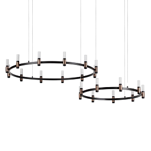 Люстра подвесная с цилиндрическими плафонами на двух круглых подвесах  Arnaut Light