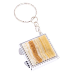 Зеркало брелок складное двухстороннее из натурального камня Оникс Silver Stone Mirrors варинант исполнения - 4 | Loft Concept в Омске