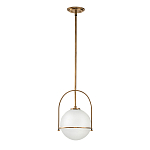 Подвесной светильник с белым плафоном в форме шара в арочной подвеске Hinkley варинант исполнения - 12 | Loft Concept в Омске