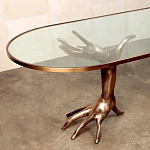 Обеденный стол с фигурным декором бронзового цвета Dichotomy racetrack варинант исполнения - 1 | Loft Concept в Омске
