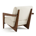 Кресло с обивкой из белого букле Armchair White Boucle варинант исполнения - 2 | Loft Concept в Омске