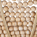 Люстра из деревянных бусин с подвесками в виде капель Wooden Beads варинант исполнения - 4 | Loft Concept в Омске