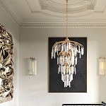 Люстра многоярусная с трубчатыми подвесками Dripping Crystals варинант исполнения - 4 | Loft Concept в Омске